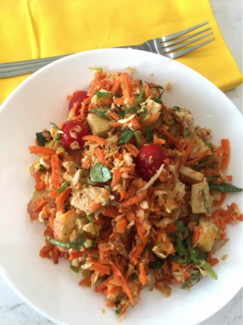 The Cabbage and Carrot Salad with Ginger Almond Dressing | Leading ...